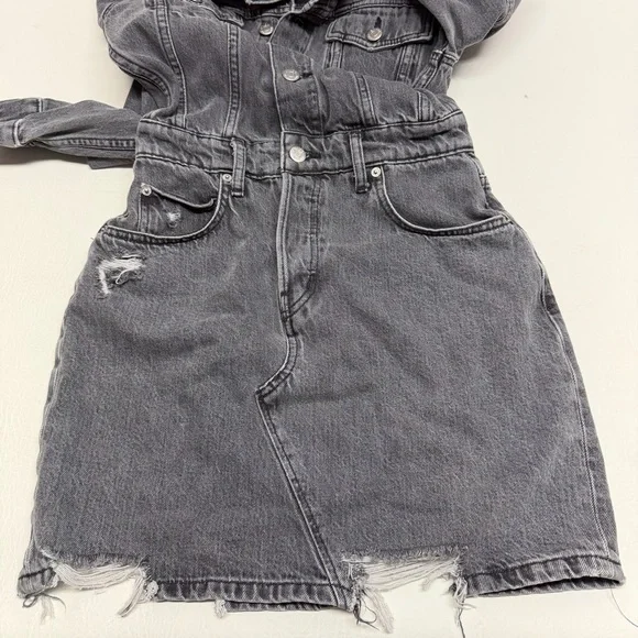 Etica Grey Denim Shirt Dress long sleeves size XS - Picture 11 of 11